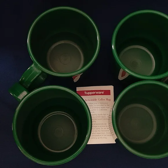 Green Tupperware Mugs Set of 4 - Picture 3 of 6